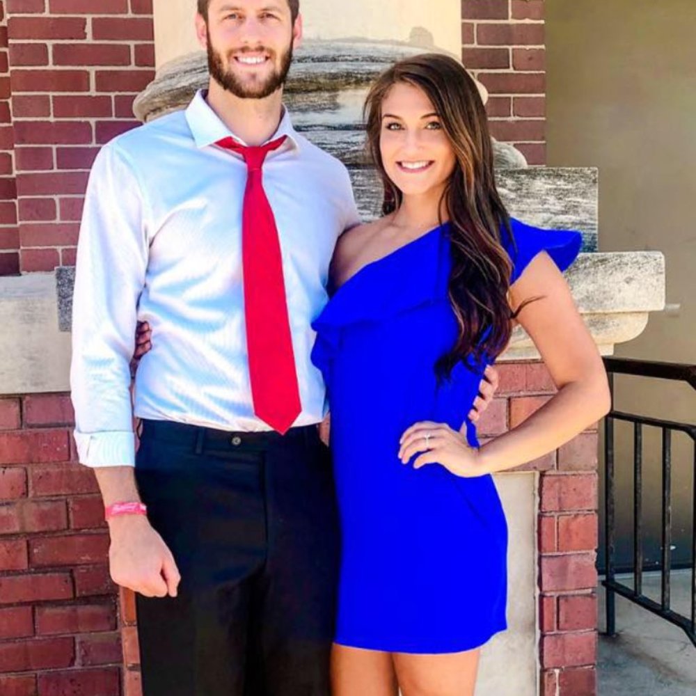 Blue One Shoulder Dress.